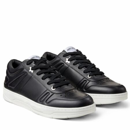 Replica Jimmy Choo Men’s Hawaii Sneakers In Black Leather