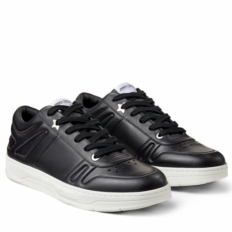 Replica Jimmy Choo Men’s Hawaii Sneakers In Black Leather 104