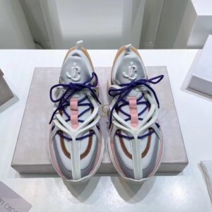 Replica Jimmy Choo Wowen’s Cosmos Sneakers in White and Pink Leather 2