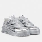 Replica Versace Women’s Odissea Sneakers In Silver Leather