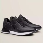 Replica Hermes Men’s Drive Sneakers In Black Leather