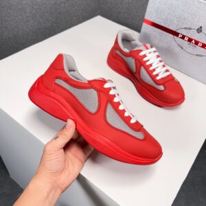 Replica Prada America’s Cup Sneakers in Red Rubber and Bike Fabric 103