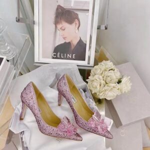 Replica Jimmy Choo Alia 85mm Pumps In Pink Crystal 2