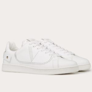 Replica Valentino Women’s Backnet Sneakers In White Leather