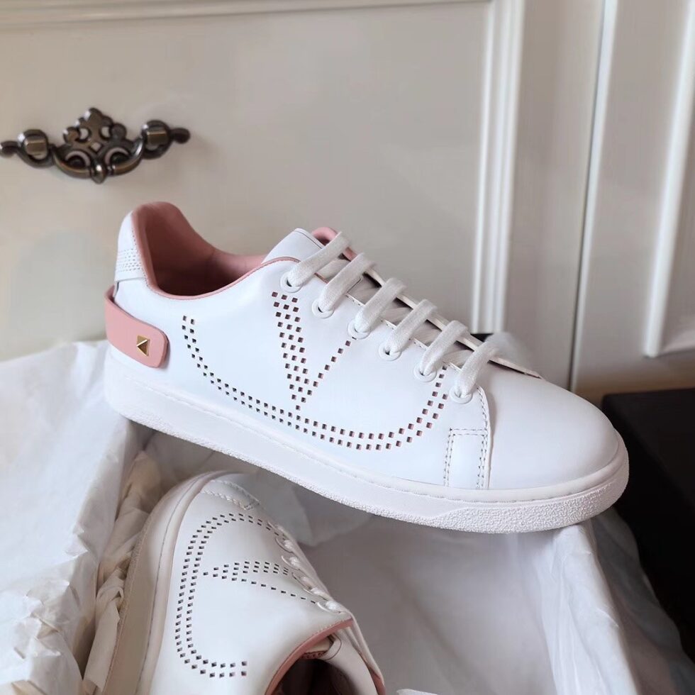 Replica Valentino Women’s Backnet Sneakers With Pink Heel 110