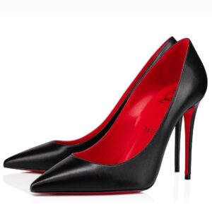 Replica Christian Louboutin Kate Pumps 100 mm In Black Lambskin