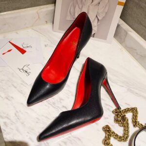 Replica Christian Louboutin Kate Pumps 100 mm In Black Lambskin 2