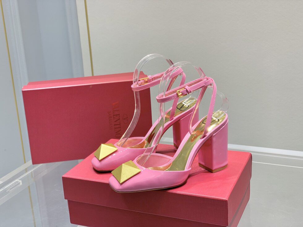 Replica Valentino One Stud Pumps 90mm In Pink Patent Leather 108