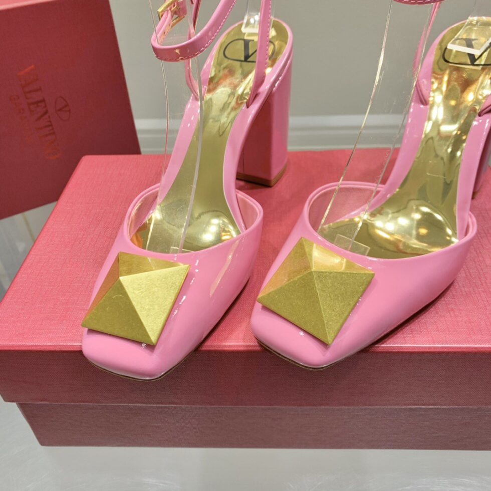 Replica Valentino One Stud Pumps 90mm In Pink Patent Leather 111