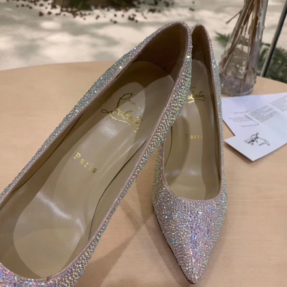 Replica Christian Louboutin Kate Strass 85mm Aurora Borealis Pumps 107