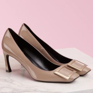 Replica Roger Vivier Belle Vivier Trompette 70mm Pumps In Grey Patent