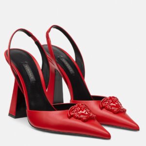 Replica Versace La Medusa Slingback Pumps In Red Leather