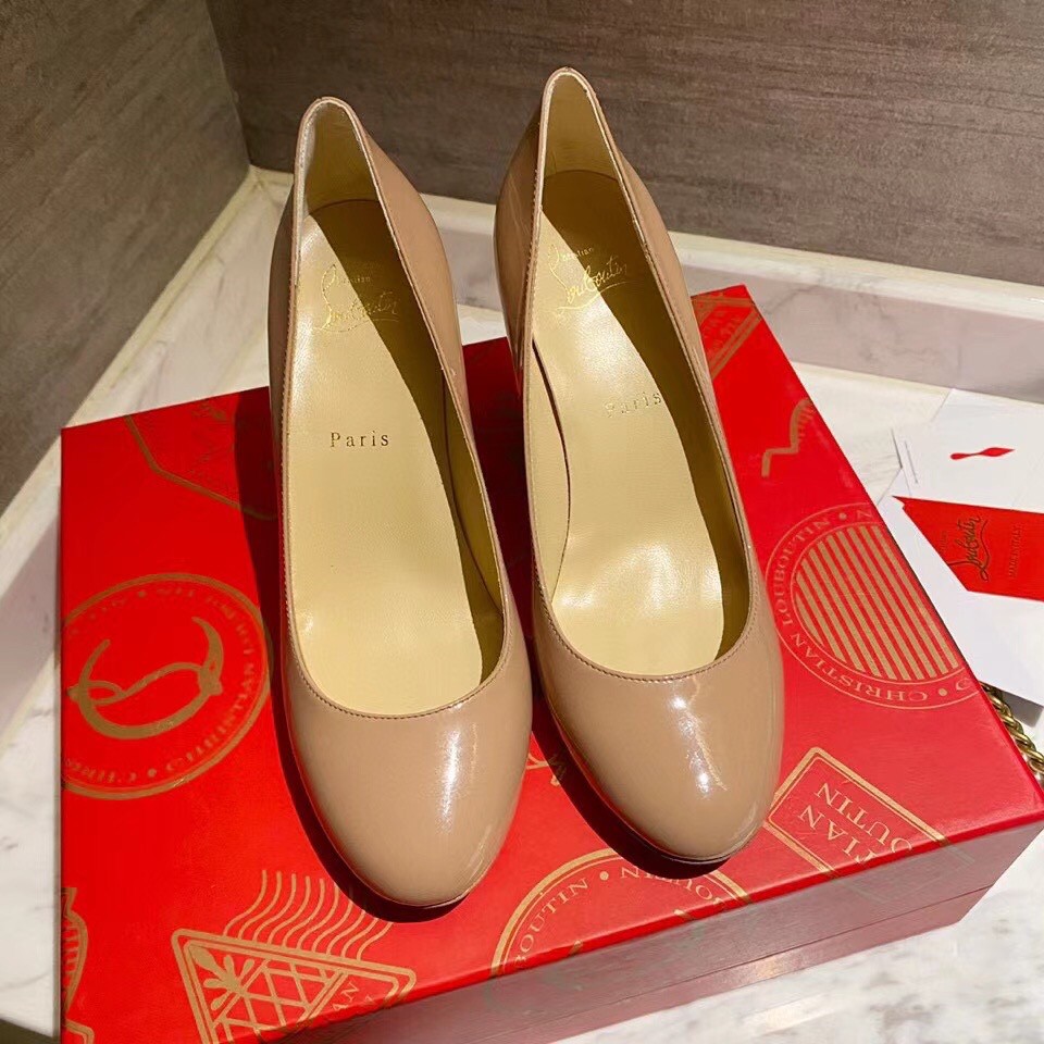 Replica Christian Louboutin Nude Patent Fifille Pumps 85mm 107