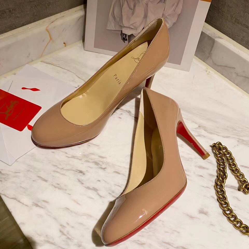 Replica Christian Louboutin Nude Patent Fifille Pumps 85mm 109