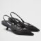 Replica Prada Slingback Pumps 75MM In Black Brushed Leather 102