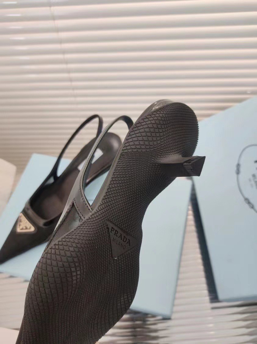 Replica Prada Slingback Pumps In Mesh Fabric 108