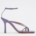 Replica Bottega Veneta Stretch Sandals In Lavender Lambskin