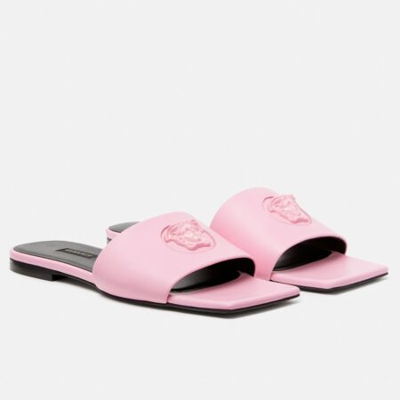 Replica Versace La Medusa Slides In Pink Calfskin