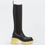 Replica Bottega Veneta Flash Knee-high Boots with Yellow Outsole