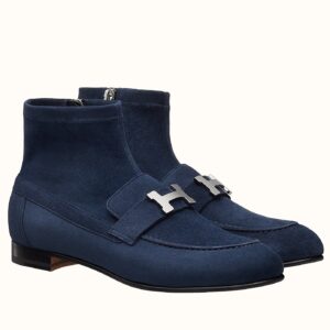 Replica Hermes Blue Saint Honore Ankle Boots