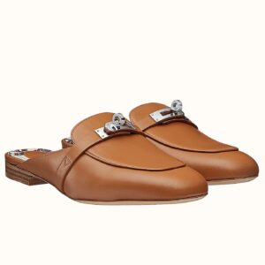 Replica Hermes Oz Mules In Brown Calfskin