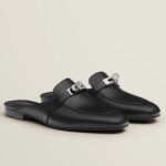 Replica Hermes Women’s Oz Mules in Black Leather