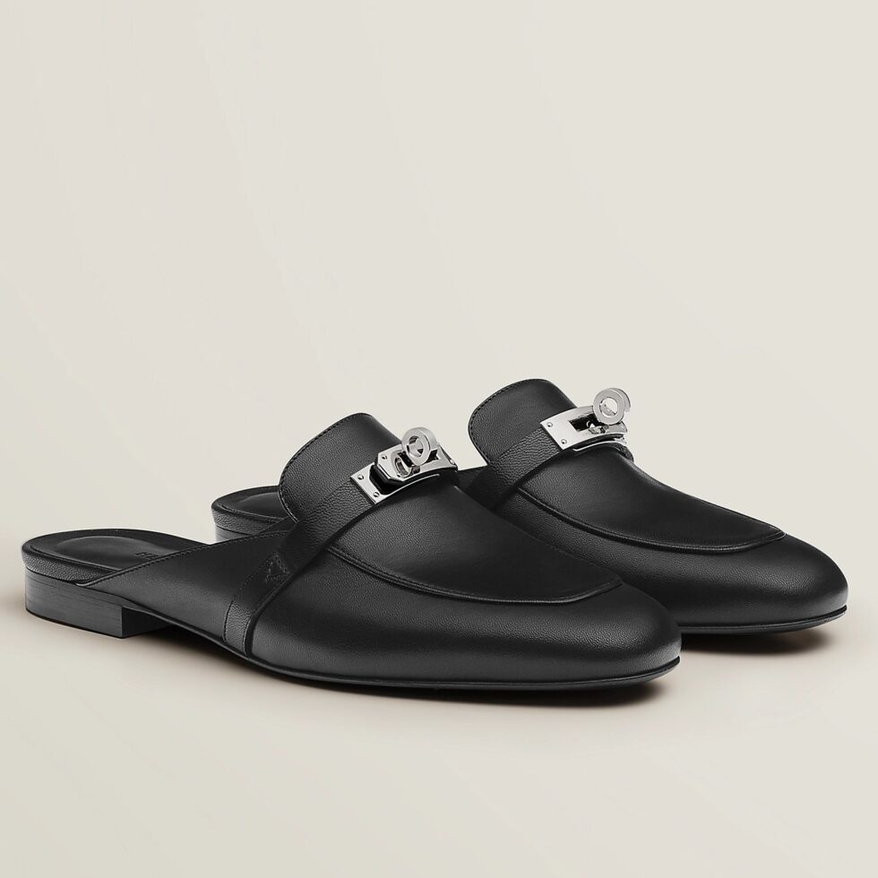 Replica Hermes Women’s Oz Mules in Black Leather 104