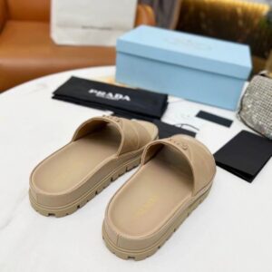 Replica Prada Women’s Slides In Beige Quilted Nappa Leather 2