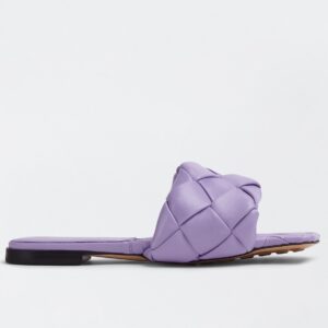 Replica Bottega Veneta Lido Slides In Lavender Intreccio Lambskin