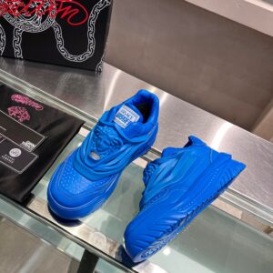 Replica Versace Women’s Odissea Sneakers In Blue Leather 2