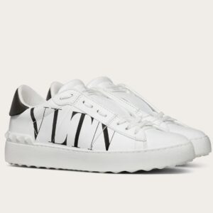 Replica Valentino Women’s VLTN Open Sneakers In White Leather