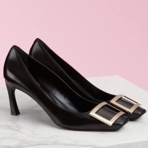 Replica Roger Vivier Belle Vivier Trompette 70mm Pumps In Black Calfskin