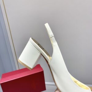 Replica Valentino One Stud Slingback Pumps 60mm In White Patent Leather 2